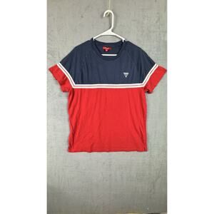 Guess Shirt Large Adult Red Navy Blue Casual Slim Fit Logo Modern Fit Mens XXL